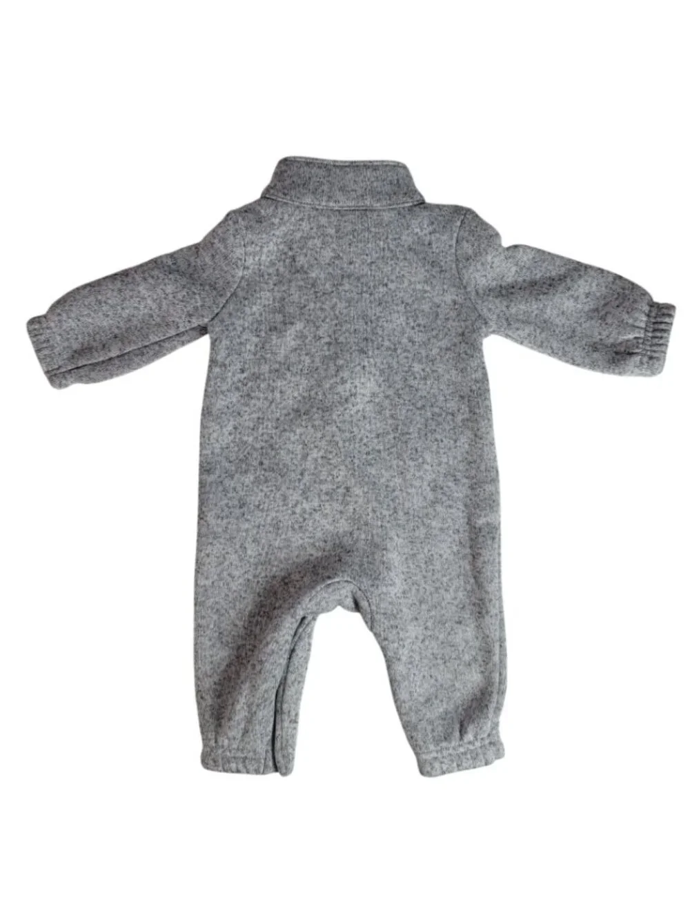 Carter's Just One You Fleece Lined One Piece Gray 3M Snaps Long Sleeve Sweater